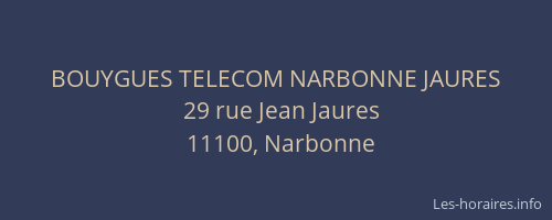 BOUYGUES TELECOM NARBONNE JAURES