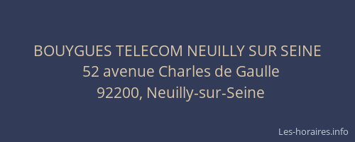 BOUYGUES TELECOM NEUILLY SUR SEINE