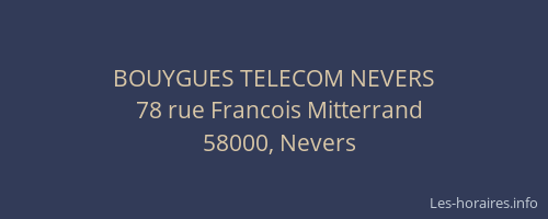 BOUYGUES TELECOM NEVERS