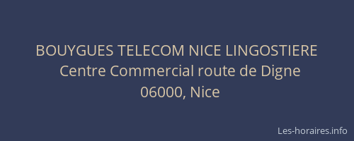BOUYGUES TELECOM NICE LINGOSTIERE