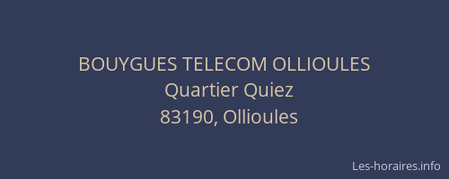 BOUYGUES TELECOM OLLIOULES