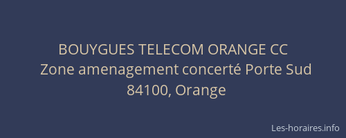 BOUYGUES TELECOM ORANGE CC