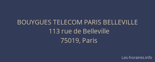 BOUYGUES TELECOM PARIS BELLEVILLE