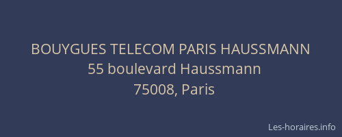BOUYGUES TELECOM PARIS HAUSSMANN