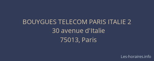 BOUYGUES TELECOM PARIS ITALIE 2