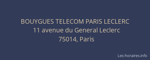BOUYGUES TELECOM PARIS LECLERC
