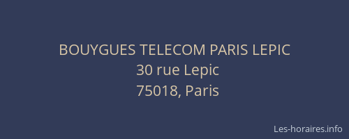 BOUYGUES TELECOM PARIS LEPIC