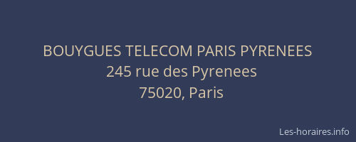 BOUYGUES TELECOM PARIS PYRENEES