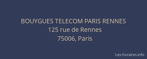 BOUYGUES TELECOM PARIS RENNES