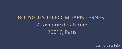 BOUYGUES TELECOM PARIS TERNES