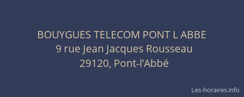 BOUYGUES TELECOM PONT L ABBE