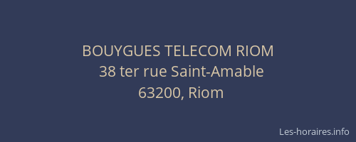 BOUYGUES TELECOM RIOM