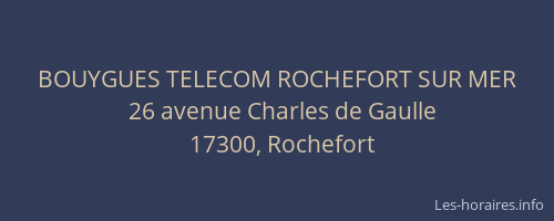 BOUYGUES TELECOM ROCHEFORT SUR MER