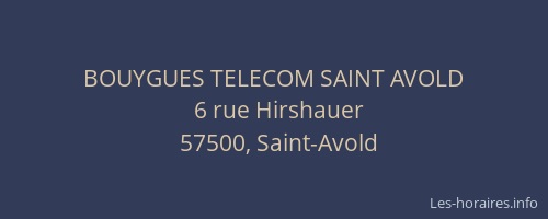 BOUYGUES TELECOM SAINT AVOLD