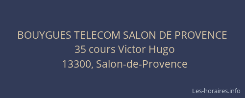 BOUYGUES TELECOM SALON DE PROVENCE