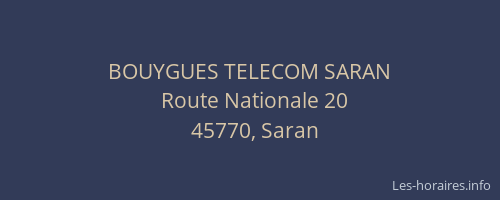 BOUYGUES TELECOM SARAN