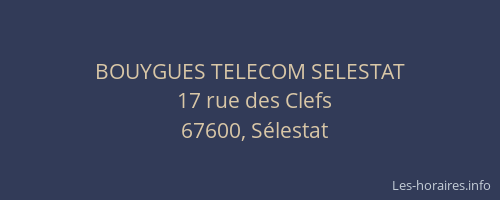 BOUYGUES TELECOM SELESTAT
