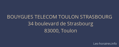 BOUYGUES TELECOM TOULON STRASBOURG