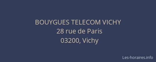 BOUYGUES TELECOM VICHY
