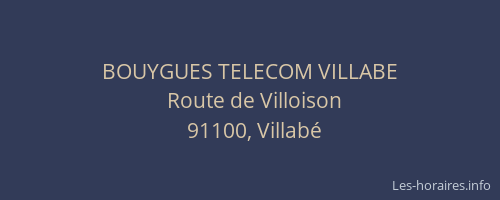 BOUYGUES TELECOM VILLABE