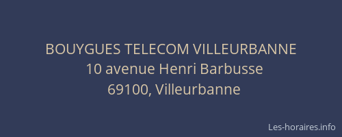 BOUYGUES TELECOM VILLEURBANNE
