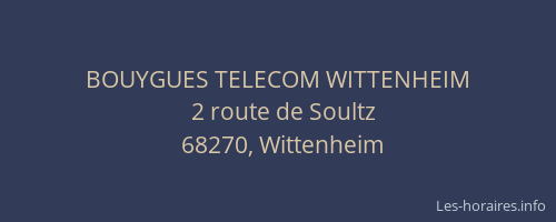 BOUYGUES TELECOM WITTENHEIM