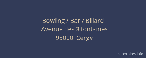 Bowling / Bar / Billard