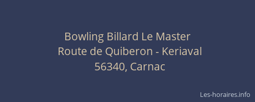 Bowling Billard Le Master