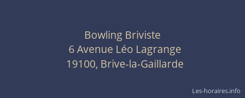 Bowling Briviste