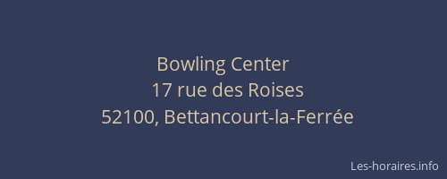 Bowling Center