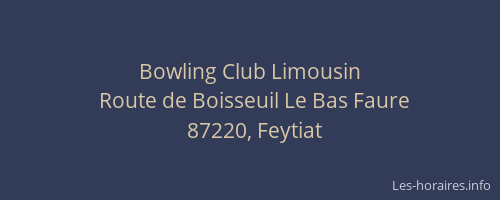 Bowling Club Limousin