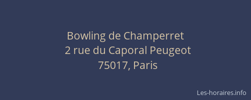 Bowling de Champerret