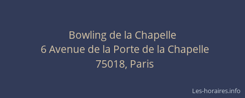 Bowling de la Chapelle