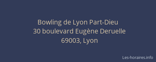 Bowling de Lyon Part-Dieu