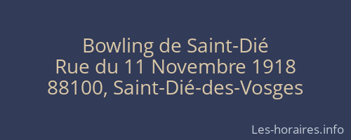 Bowling de Saint-Dié