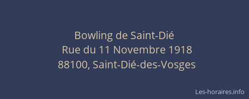 Bowling de Saint-Di&eacute;