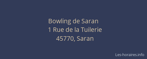 Bowling de Saran