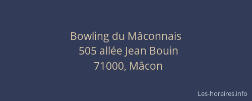 Bowling du Mâconnais