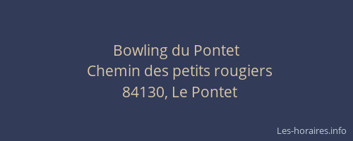 Bowling du Pontet