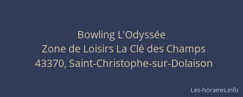 Bowling L'Odyss&eacute;e