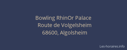Bowling RhinOr Palace