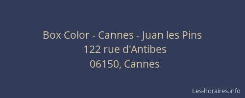 Box Color - Cannes - Juan les Pins