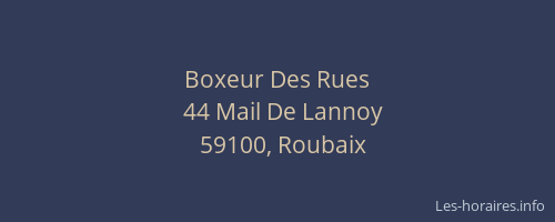 Boxeur Des Rues