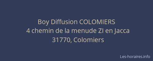 Boy Diffusion COLOMIERS