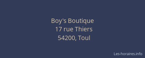 Boy's Boutique