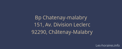 Bp Chatenay-malabry