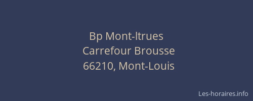Bp Mont-ltrues