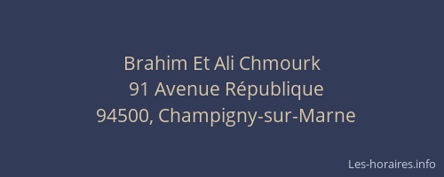 Brahim Et Ali Chmourk