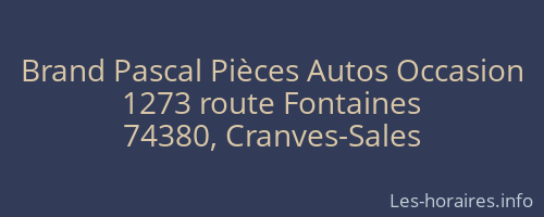 Brand Pascal Pièces Autos Occasion