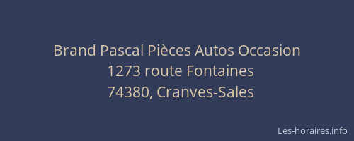Brand Pascal Pièces Autos Occasion